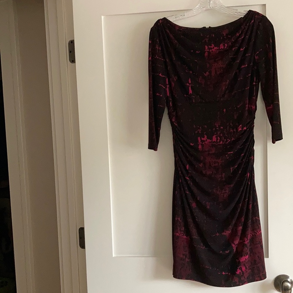 Adrianna Papell Black/burgundy dress